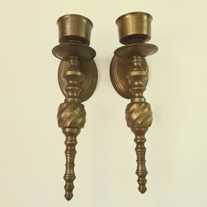 Vintage Brass Candle Sconces